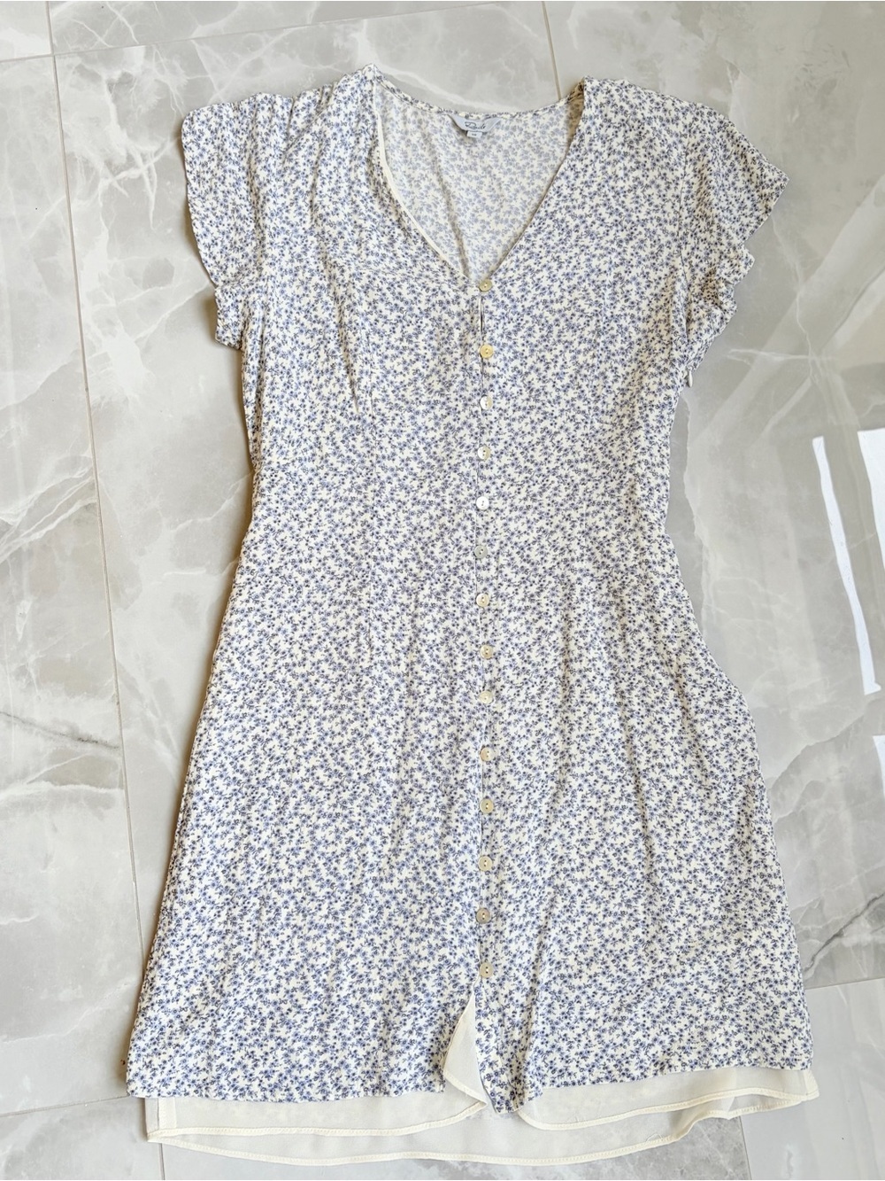 Anthropology Rails Helena Blue Garden mini Dress XS Floral Feminine Cottagecore - Picture 4 of 15